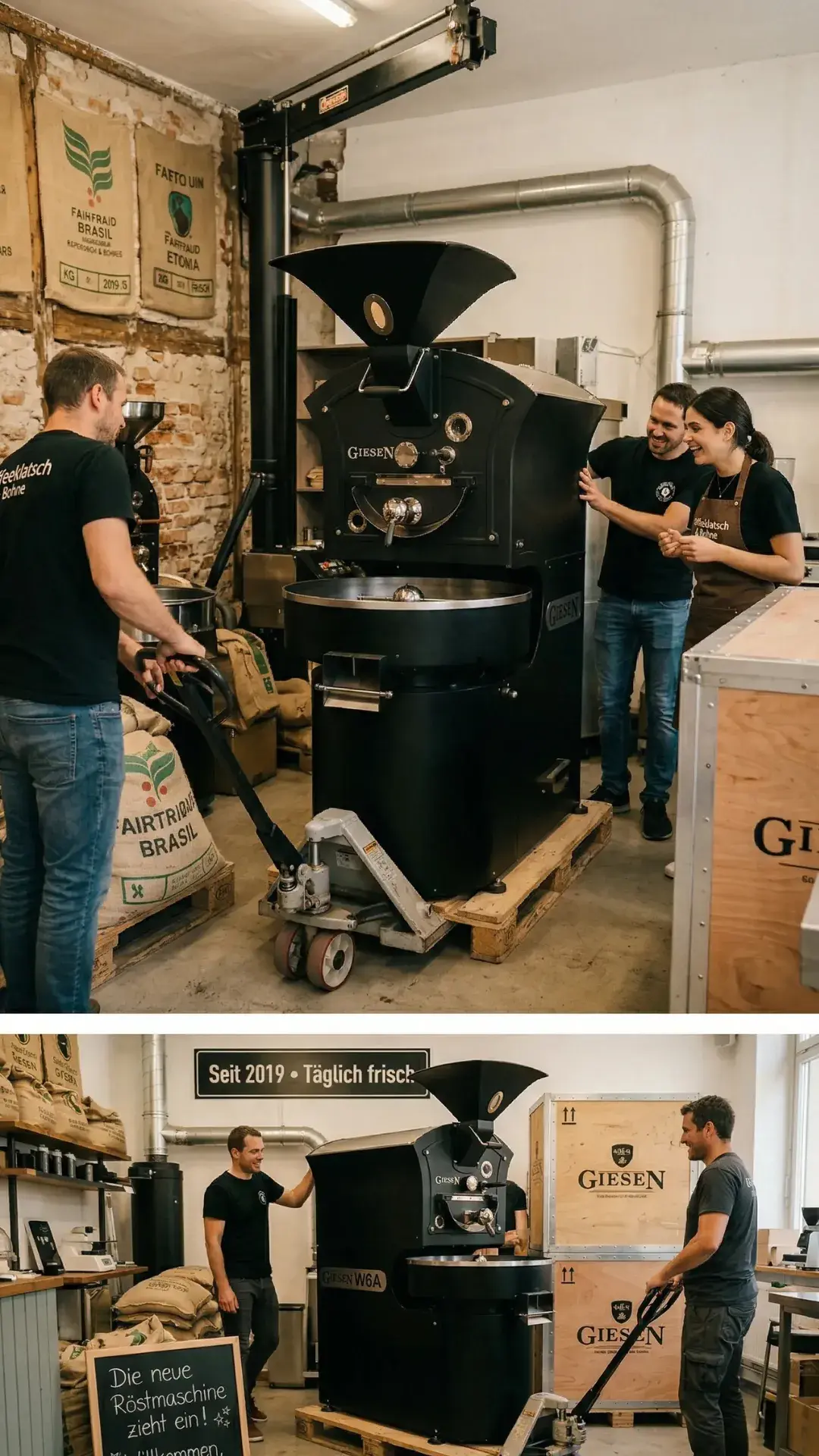 Die neue Röstmaschine zieht ein